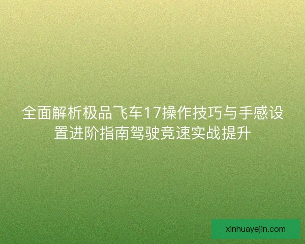 全面解析极品飞车17操作技巧与手感设置进阶指南驾驶竞速实战提升
